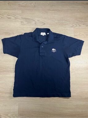 Lacoste Navy Blue Polo Shirt with White Logo